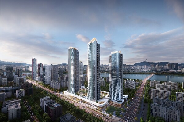 ▲ 포스코이앤씨가 제안한 여의도 한강아파트 조감도. ⓒ 포스코이앤씨