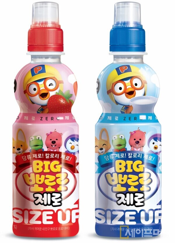 ▲ 팔도가 기존의 용량보다 커진 빅 뽀로로 제로 2종을 출시한다. ⓒ 팔도