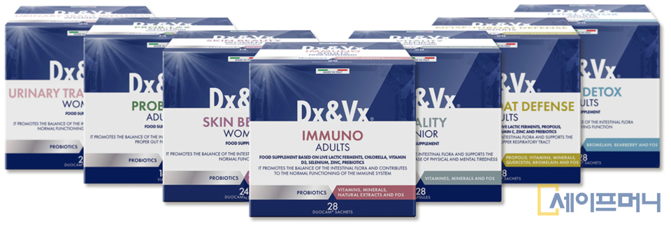 ▲DXVX가 개발한 면역강화·감기·장건강·소화기능 개선·항노화 등 효과가 있는 DXVX 마이크로바이옴 보충제. ⓒ DXVX