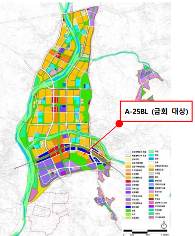 ▲ 남양주왕숙 A-25BL 토지이용계획도. ⓒ 한국토지주택공사