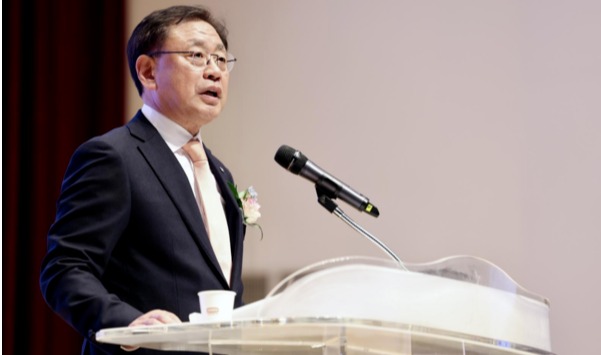 ▲ 박상형 한전KDN 신임 사장은 지난 4일 나주 본사에서 취임사를 하고 있다. ⓒ 한전KDN