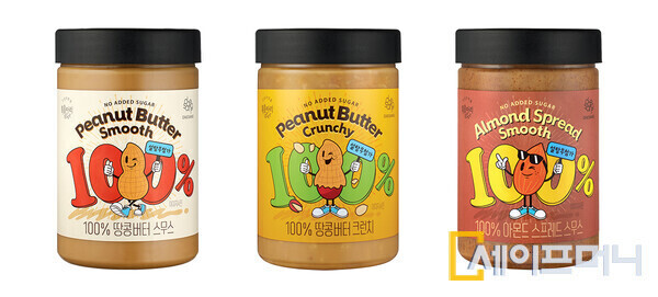▲ 대상다이브스 복음자리가 출시한 100% 견과류 스프레드 3종. ⓒ 대상