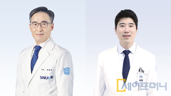 ▲ 최동주(왼족)·윤민재 분당서울대병원 순환기내과 교수 연구팀이 심방세동 환자의 경구 항응고제의 복약 순응도를 높이는 스마트폰 앱을 개발하고 국내 다기관 연구를 통해 그 효과를 입증했다. ⓒ 분당서울대병원