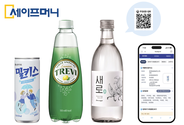 ▲ 롯데칠성음료는 실시간 식품 정보 확인 서비스를 밀키스, 트레비, 새로 등의 제품에 도입한다. ⓒ 롯데칠성음료