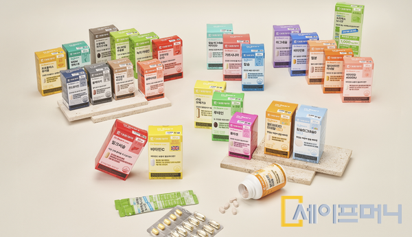 ▲ 전국 다이소 매장에서 판매되는 대웅제약 닥터베어 건강기능식품 26종. ⓒ 대웅제약