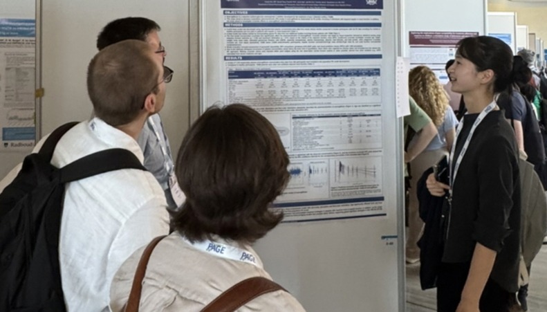 ▲ 서울대병원 임상약리학과 연구진이 엔블로 약동학 모델링 연구 결과를 설명하고 있다. ⓒ 대웅제약