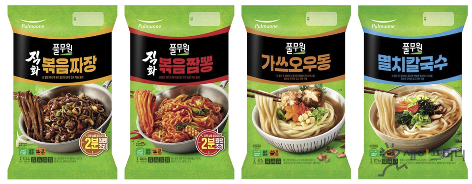 ▲ 풀무원이 출히난 생면 수준의 실온면 4종. ⓒ 풀무원