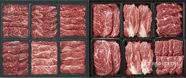 ▲ 현대백화점이 선보이는 추석 한우 선물세트로 특수부위와 구이모둠 세트. ⓒ 현대백화점