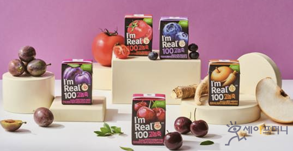 ▲ 풀무원이 실온 과채주스 아임리얼 100 고농축 라인에 푸룬·타트체리·배도라지 등 3종을 추가했다. ⓒ 풀무원