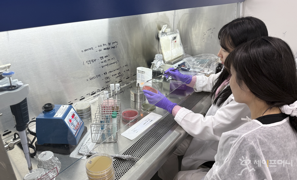 ▲ 오뚜기 식품안전과학연구소 관계자가 협력사 업체 맞춤형 미생물 교육을 하고 있다. ⓒ 오뚜기